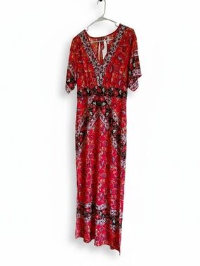 Xhilaration Red Floral Print Maxi Dress
